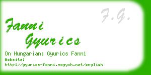 fanni gyurics business card